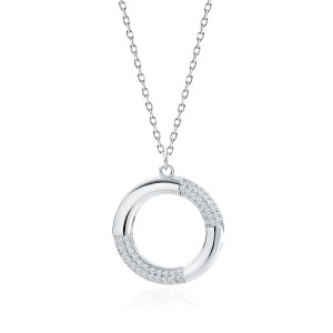 Lantisor argint cerc cu pietre DiAmanti Z1962NR_W-DIA (Argint 925‰ 2,6 g.)